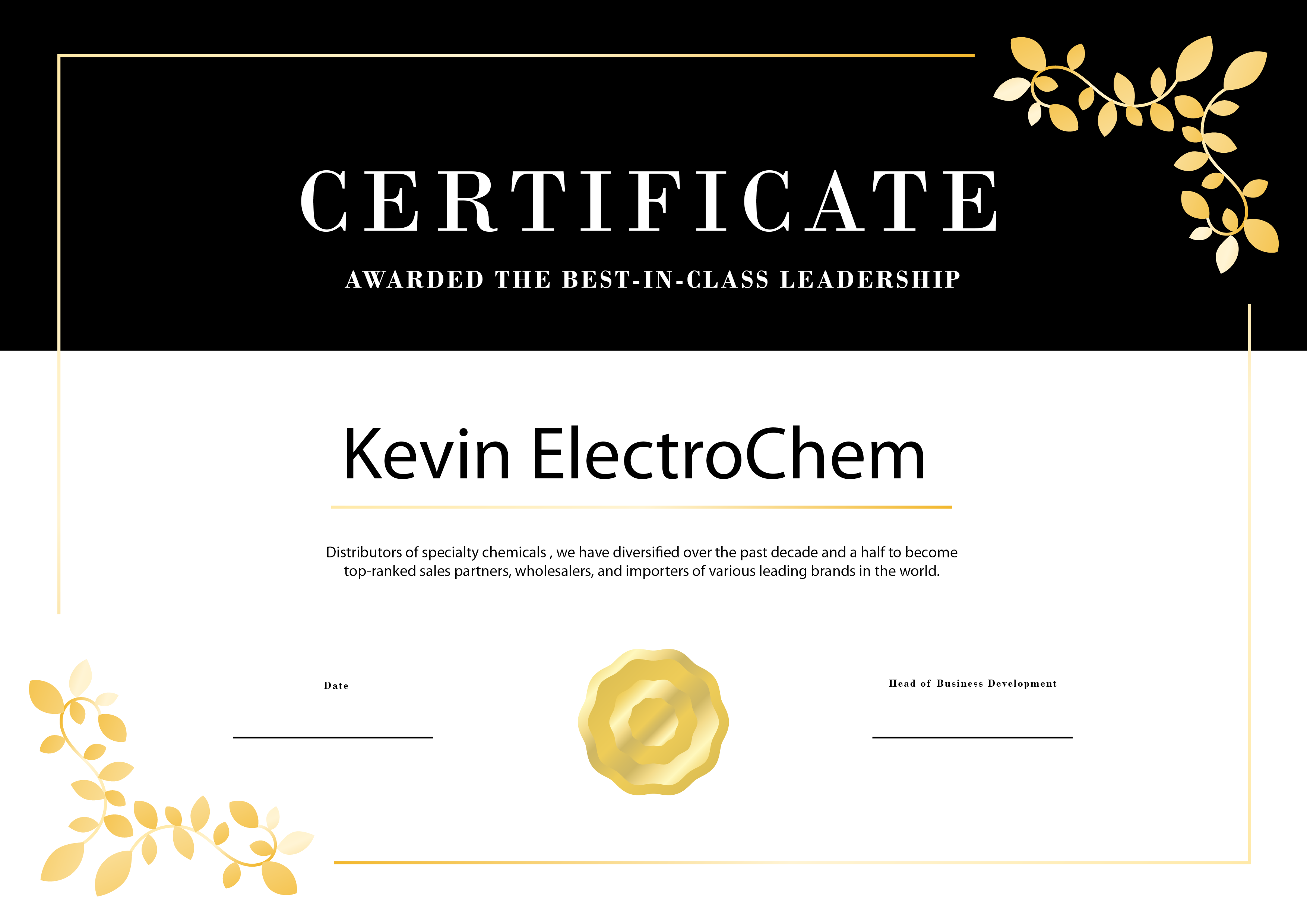 Award Certificate 2012
